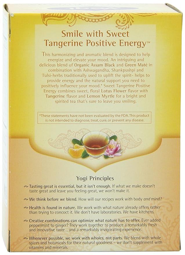 Yogi Sweet Tangerine Positive Energy Tea - 16 Count (Pack of 2)
