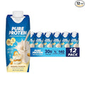 Pure Protein Complete Protein Shake Banana Pudding 30g High Protein Drink Less than 1g Sugar 3g Fiber Ready to Drink Non GMO On-the-Go Shakes 11oz Bottles 12 Pack