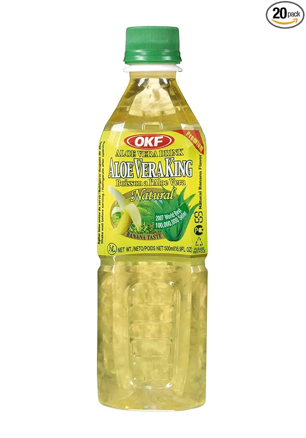 Aloe Vera King Juice Banana Bottles 16.9 Fl Oz (Pack of 20)
