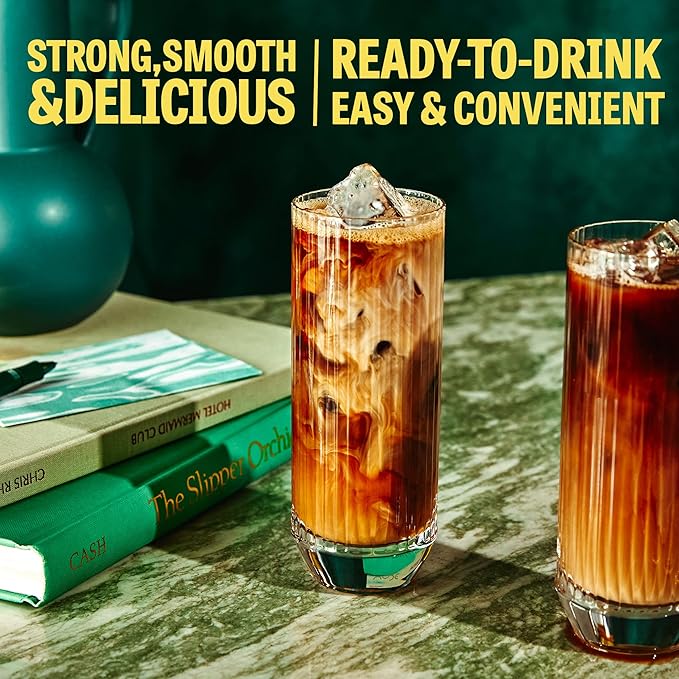 Wandering Bear Straight Black Organic Cold Brew Coffee On-the-Go - Extra Strong Bold Smooth Unsweetened Shelf-Stable Ready to Drink &amp Vegan 100% Organic Iced Cold Brewed Coffee Drink -11 fl