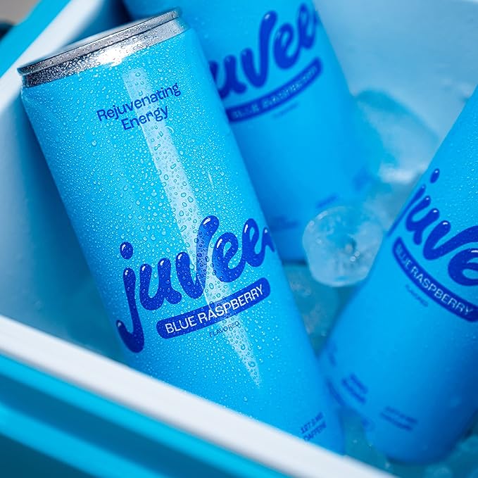 Juvee Rejuvenating Energy Drink – 12 oz Cans Pack of 12 – Sugar Free 128 mg Natural Caffeine per Can Zero Sugar Low Calorie Clean Energy &amp Mental Focus Booster