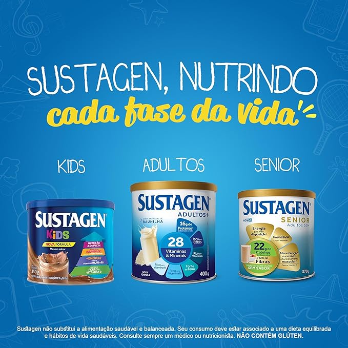 Food Supplement Sustagen Kids Strawberry Tin 380g 13.4 Ounce (Pack of 1) (Modelo Padrão)