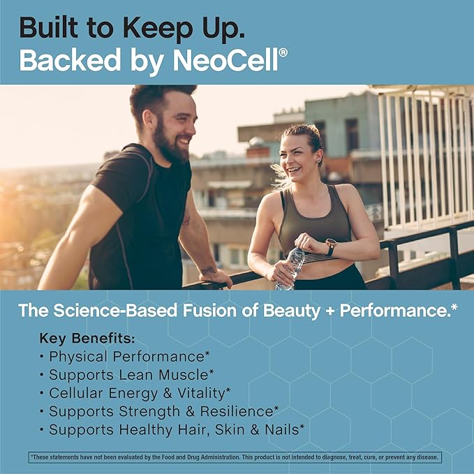 NeoCell Creatine Monohydrate Powder | 30 Servings | with Multi Collagen Peptides | Unflavored | for Women and Men