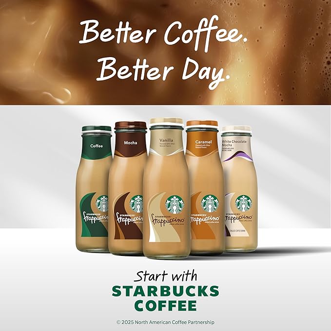 Starbucks Frappuccino Coffee Drink Vanilla 13.7 Fl Oz (Pack of 12)