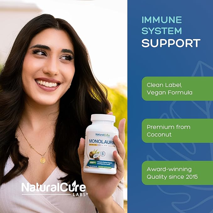 Natural Cure Labs Premium Monolaurin – 600mg 100 Capsules