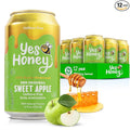 Yes Honey Soda Sweet Apple 11oz (12-Cans) Alpha Gal Friendly 100% Honey-Sweetened Healthy Soda Gluten Free Caffeine Free No Added Sugar