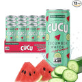 CUCU Pressed Cucumber + Watermelon Water – Real Juice from Fresh Cucumbers and Watermelons with Vitamin C Electrolytes &amp Antioxidants – No Sugar Added Non-GMO – 11 fl oz Cans 12 Pack