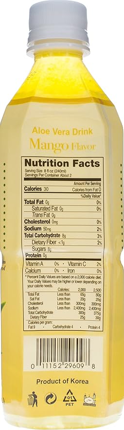 Hapi Aloe Vera Drink Mango 16.9 Ounce (Pack of 20)
