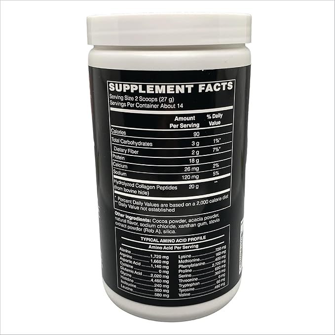 TOUGH-N-TONE Collagen Peptides Powder – Chocolate Flavor – 20g Hydrolyzed Type I &amp III Grass-Fed Bovine Collagen – Non-GMO Gluten-Free Dairy-Free Soy-Free