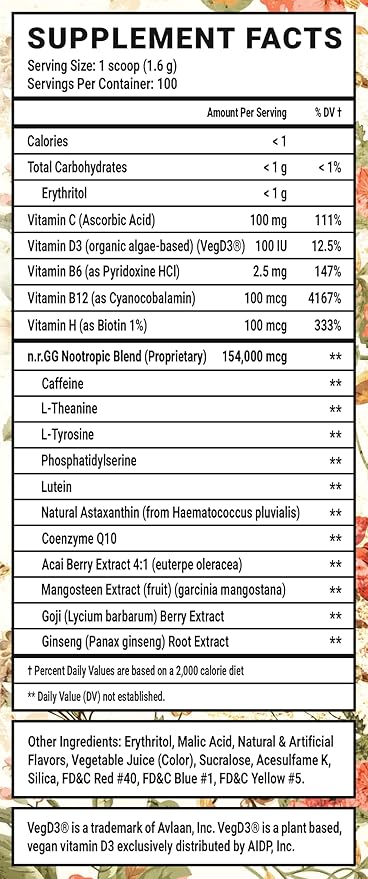 Gamer Supps GG Energy - Grandma's Ashes by Goons (100 Servings) - Keto Friendly Gaming Energy and Nootropic Blend Sugar Free + Organic Caffeine + Vitamins Powder Drink