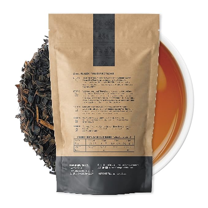 Kombucha.com Certified Organic Loose Leaf Tea - Kombucha Brewing Blends (Black Tea Blend 8 Ounce W/ 50 XL FILTER BAGS)