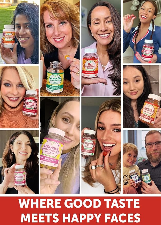 Lunakai USA Made Collagen &amp B12 Gummies Bundle for Adults 50+ Supports Skin Hair Joint Health &amp Energy Non-GMO Delicious Lemon &amp Orange Flavors 60ct Each