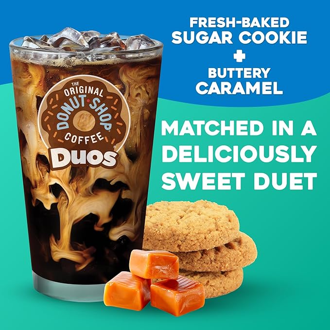 The Original Donut Shop Iced Duos Cookies + Caramel Coffee Keurig Single Serve K-Cup Pods 24 count