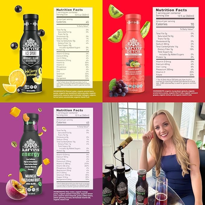 Karviva Juice Cleanse For Women's Health &amp Hormonal Balance | Ancient Remedies For Weight Control Energy Boost Skin Health | Detox Energy Collagen Boost and Destress | TCM-Inspired Relief | N