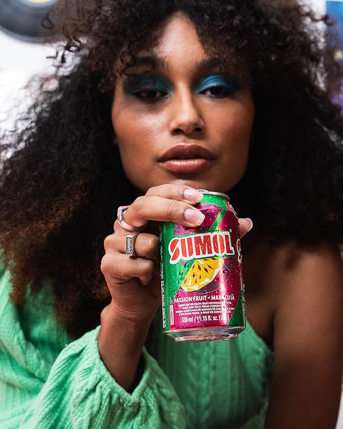 Sumol Passion Fruit Sparkling Juice Beverage Real Fruit Pulp Imported from Portugal 11.15 oz Cans (Pack of 24)