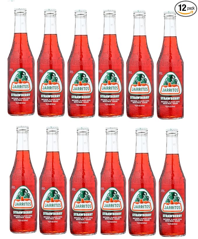 Generic Jarritos Strawberry Drink Glass Bottle 12.5 oz pack of 12
