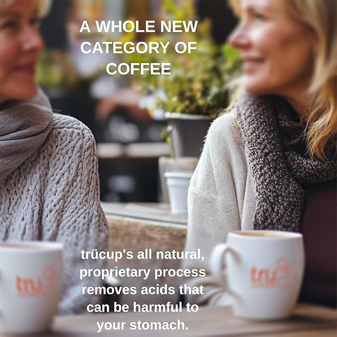 trücup Low Acid Coffee Espresso Blend Coffee Espresso (FINE) Grind - Espresso Blend 2 LB Natural Water&ampSteam Process 60% Less Acid Stomach-Friendly Rich in Antioxidants