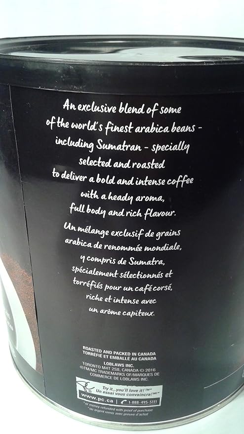 President's Choice Dark Roast West Coast Gourmet Arabica Coffee 875g/30.9oz. {Imported from Canada}