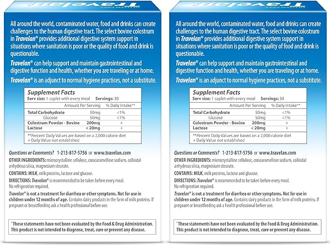 Anti Diarrhea Pills Help Prevent Traveler’s Diarrhea Before It Starts Clinically Proven Travel Essentials Drug-Free Colostrum Natural Digestive and Immune Support Supplement 60 Count