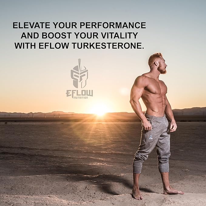 eFlow Nutrition Turkesterone Supplement for Men [Highest Purity] + Cyclodextrin for High Absorption - Increase Stamina Lean Muscle Growth &amp Recovery Boosts Drive - 3rd Party Tested (60 Capsules)