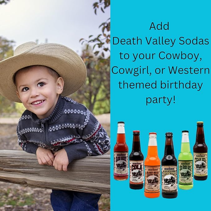 Generic Death Valley Soda | 6 Pack of Root Beer Soda | Delicious Flavored Soda Pop with Real Cane Sugar | 12 oz Glass Bottles in a 6 Pack of Root Beer with Crazy Soda Pop Bottle Opener