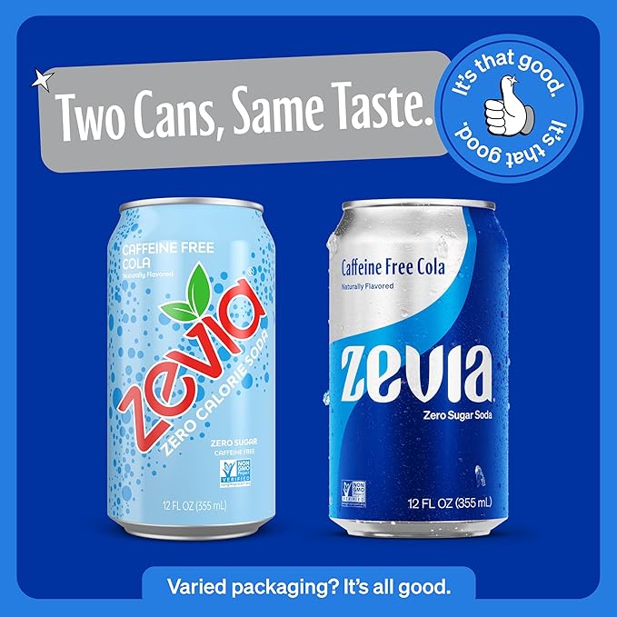 Zevia Zero Calorie Soda Caffeine Free Cola 12 Ounce Cans (Pack of 20)