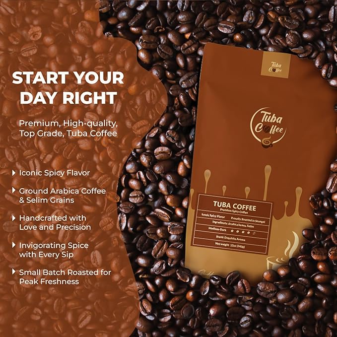 Tuba Coffee: Iconic Spicy Flavor | Proudly Roasted in Senegal | Arabica with Selim | Medium-Dark Roast | Ground | 12 0Z (340g) (3)
