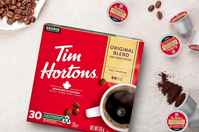 Tim Hortons Single Serve Coffee Original Blend K-Cup Pods for Keurig Coffee Makers (30 K-Cups)