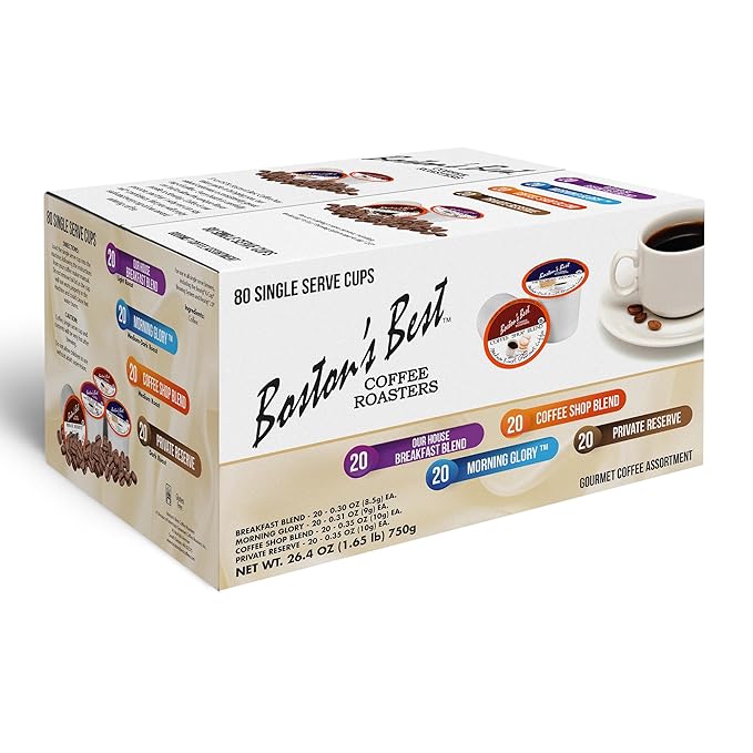 Boston's Best Assorted Variety Blends Single Serve K-Cup Coffee 80 Count (Compatible with 2.0 Keurig Brewers)