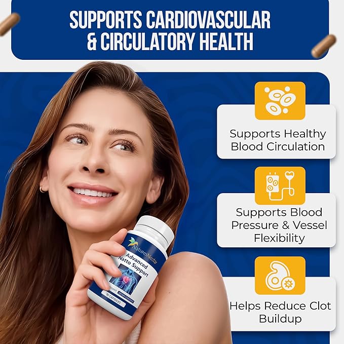 Nature's Nectar Organic Nattokinase supplement 250mg – Double Strength Nattokinase 5000 fu Natural Blood Thinner Supports Cardiovascular &amp Blood Circulation Health – Non GMO &amp Gluten Free 90