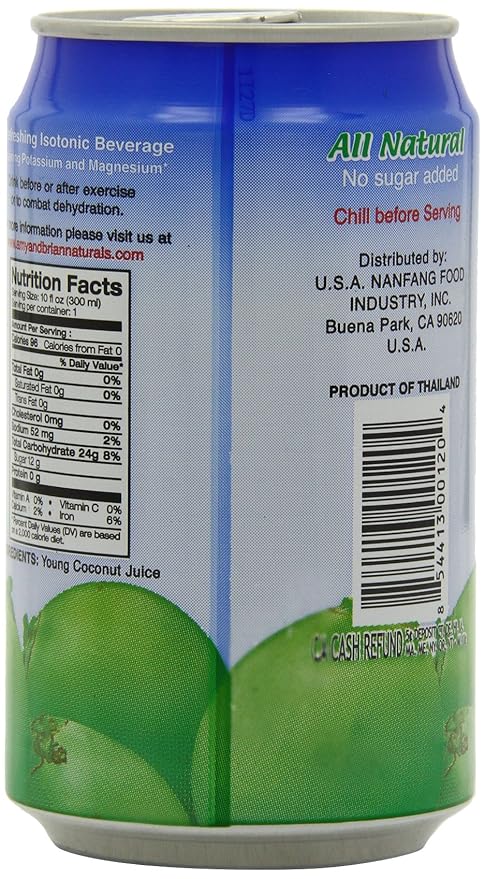 Amy &amp Brian Coconut Water Original 10 Fl Oz (Pack of 24)
