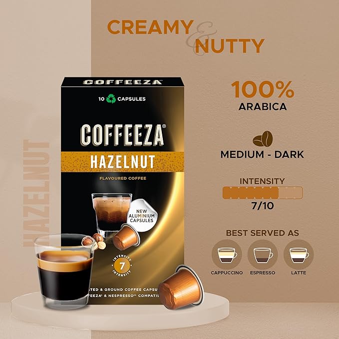 Coffeeza 100% Arabica Nespresso Flavored Coffee Pods Variety Pack Compatible with Nespresso Original Line Machines | 6 Pack 60 Single Serve Coffee Pods