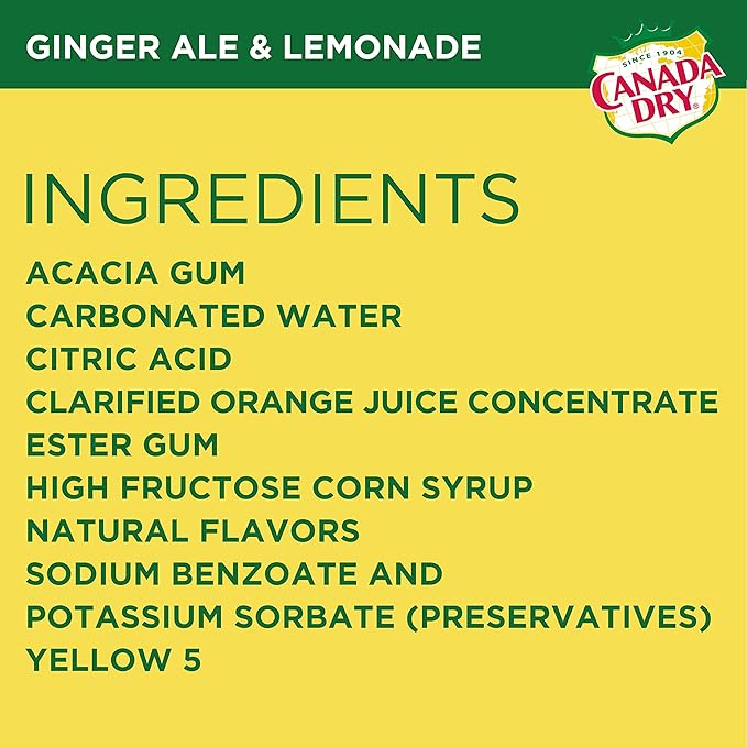 Canada Dry Ginger Ale and Lemonade 12 fl oz cans (pack of 12)