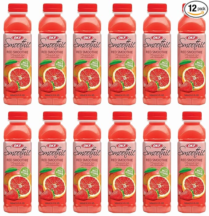 OKF Smoothie Multi Vitamin Premium New Drink 16.9 Fluid Ounce (Red Smoothie 12 Pack)