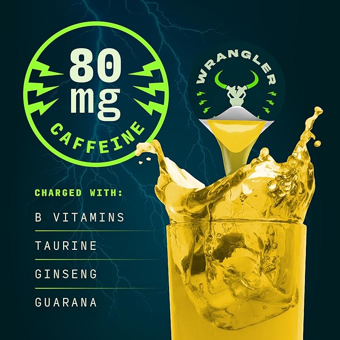 Wrangler Energy by Java House - Single Serve Liquid Energy Drink Concentrate Pods - Peel and Pour - Lightly Sweet Tangy Energy - Pack of 12