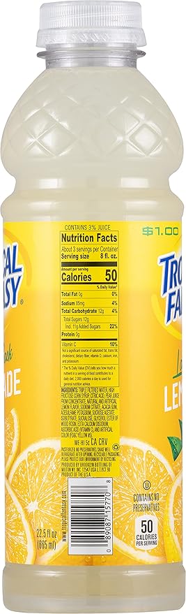 Tropical Fantasy Laid Back Lemonade 22.5 Ounce (Pack of 24)