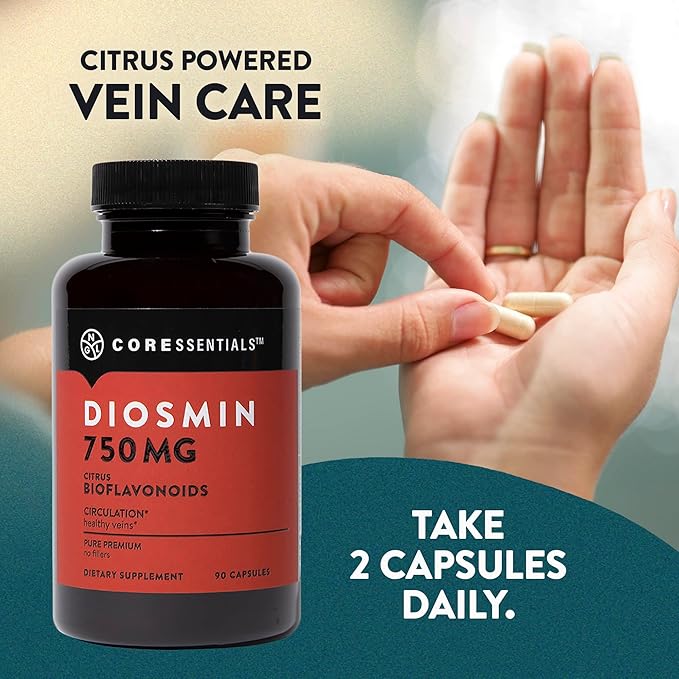 NGL Pure Diosmin 750 mg - Citrus Bioflavonoids for Blood Circulation Leg Veins Health Purity Guarantee 90 Capsules