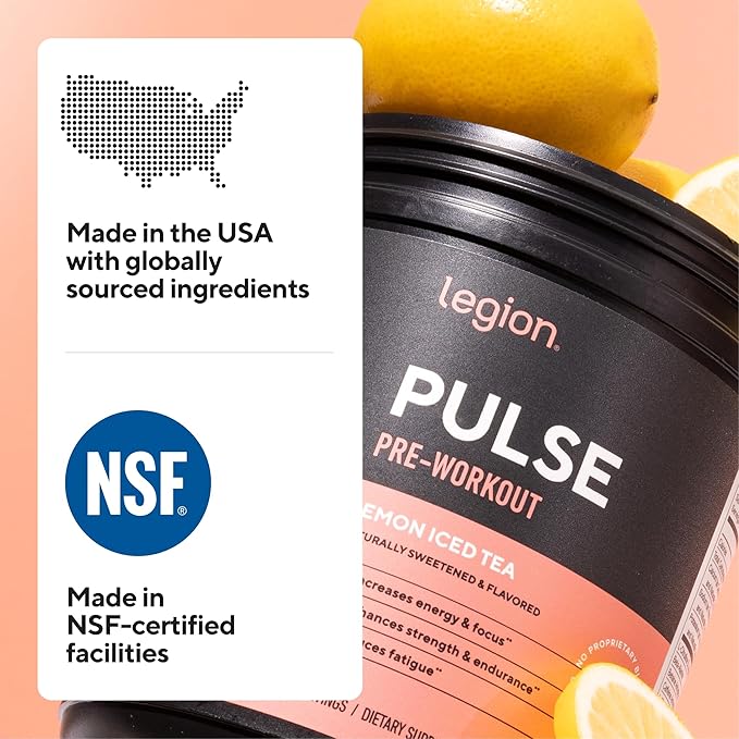 LEGION- All Natural Nitric Oxide Preworkout Drink to Boost Energy Creatine Free Naturally Sweetened Beta Alanine Citrulline Alpha GPC (Cherry Limeade)