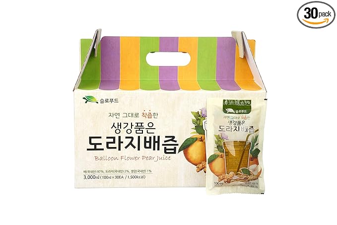 Premium Real Korean Pear Balloon Flower Root &amp Ginger Juice - No Preservatives or Artificial Additives - Natural and Pure - Health Care for Changing Season - For Men and Women of All Ages