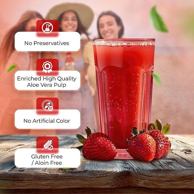 OKF Aloe Vera Drink Juice with Pure Aloe Pulp Variety 16.9 oz. (Strawberry Pack of 20) Plant Based Drink Korean drinks