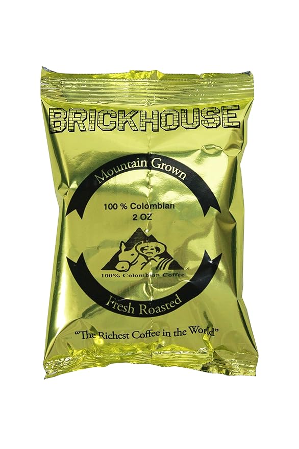 Brickhouse Coffee 100% Colombian Ground Coffee Medium Roast 1 case 160/ eaches 2 oz packets