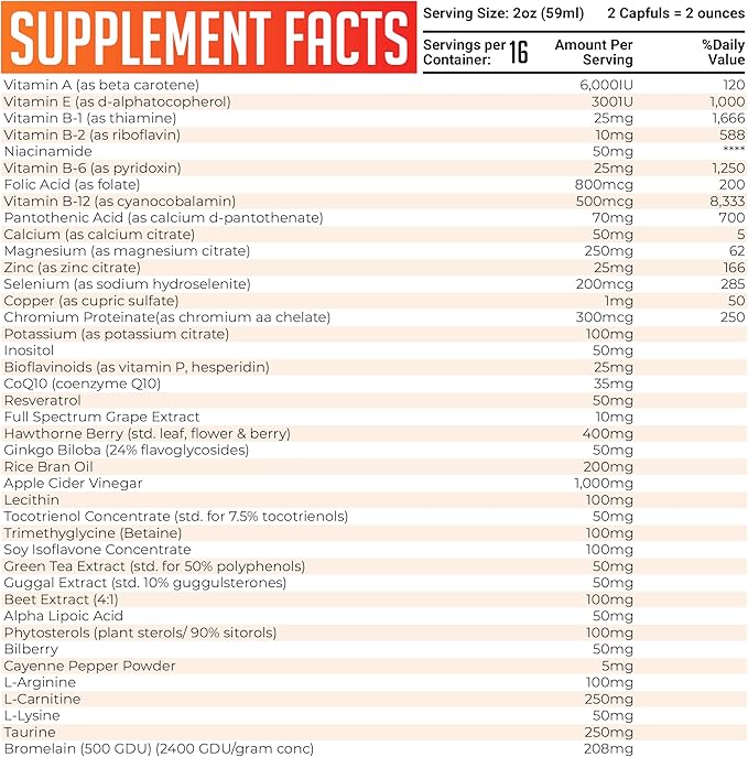 Century Systems - Heart Miracle Nutritional Supplement for Blood Pressure Cholesterol and Cardiovascular Support 32 Ounce Liquid 16-32 Servings
