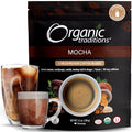 Organic Traditions Mocha Mushroom Coffee Instant Coffee Blend with Cacao Lion’s Mane Chaga Reishi Cordyceps Turkey Tail Dairy Free Adaptogenic Superfoods to Support Energy and Focus 200g / 7oz