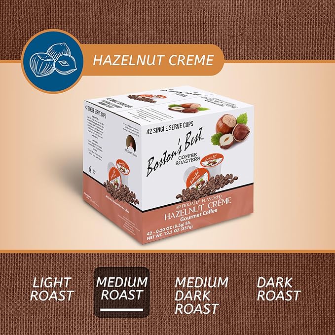 Boston’s Best - Hazelnut Creme Flavored Delicious Gourmet Coffee Compatible with Keurig® Coffee Maker 1 Count (42 Single Serve Cups)
