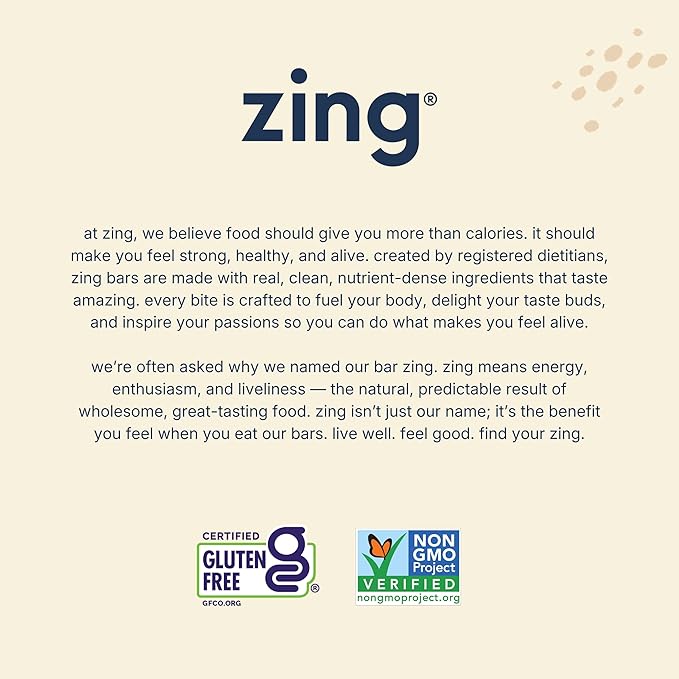 Zing Dark Chocolate Cherry Vegan Protein Bars Gluten Free with High Protein High Fiber Dairy Free Nutrition Bars Plant Based Protein Kosher Low Sugar No Sugar Alcohols - 12 count