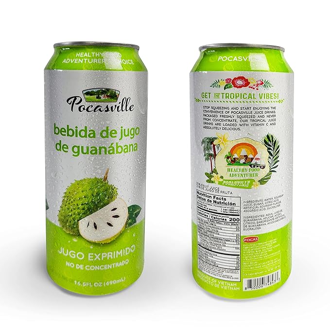 Pocasville Fruit Juices 16.5 Fluid Ounce (Pack of 12) (Soursop)