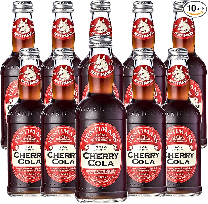 Fentimans Botanically Brewed Classic Cherry Cola Sparkling Soda 9.3 fl oz Bottles – Premium Craft Soda/Mixer for Cocktails &amp Refreshing Drinks