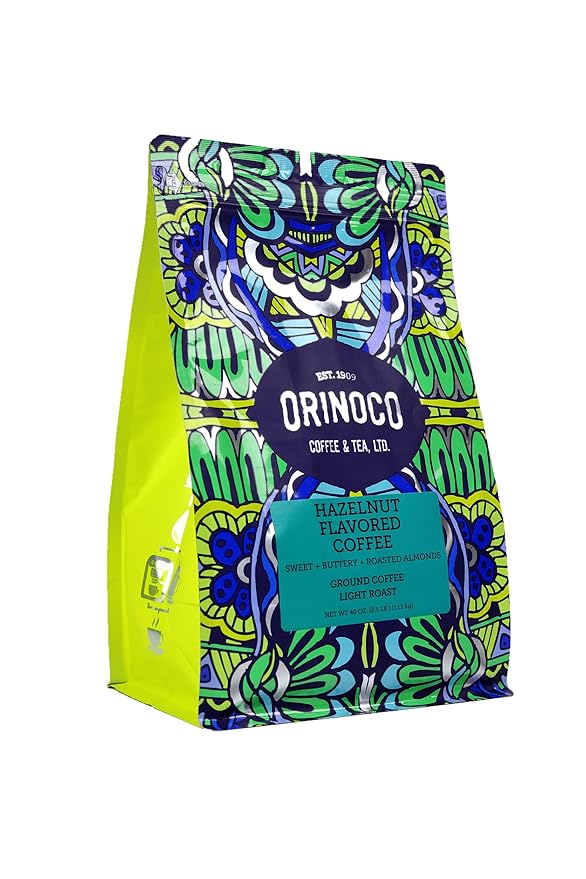 Orinoco Hazelnut Flavored Coffee 2.5lb bag Light Roast Ground Coffee 100% Arabica beans