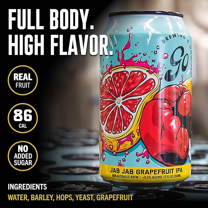 Go Brewing - IPA 12 Mixed Pack - Non Alcoholic Beer - Small Batch Brew - Low Calorie Drink - Featuring Double IPA Disarm Hazy Grapefruit &amp Tropical IPA - Low-Calorie NA Brew (12 oz 12 Pack)