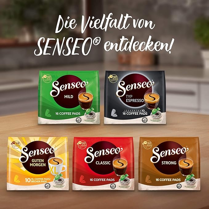 Senseo Extra Strong Dark Roast Coffee Pods 16 Count (Pack of 5) - Single Serve Coffee Pods Bulk Pack for Senseo Coffee Machine - Compostable Coffee Pods for Hot or Iced Coffee Cold Brew Coffee